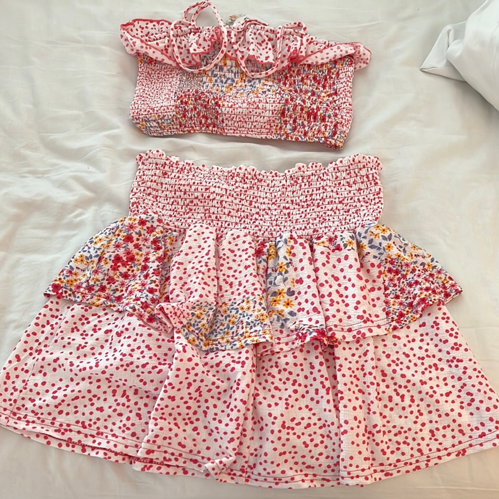 Preppy Layered Skirt Set